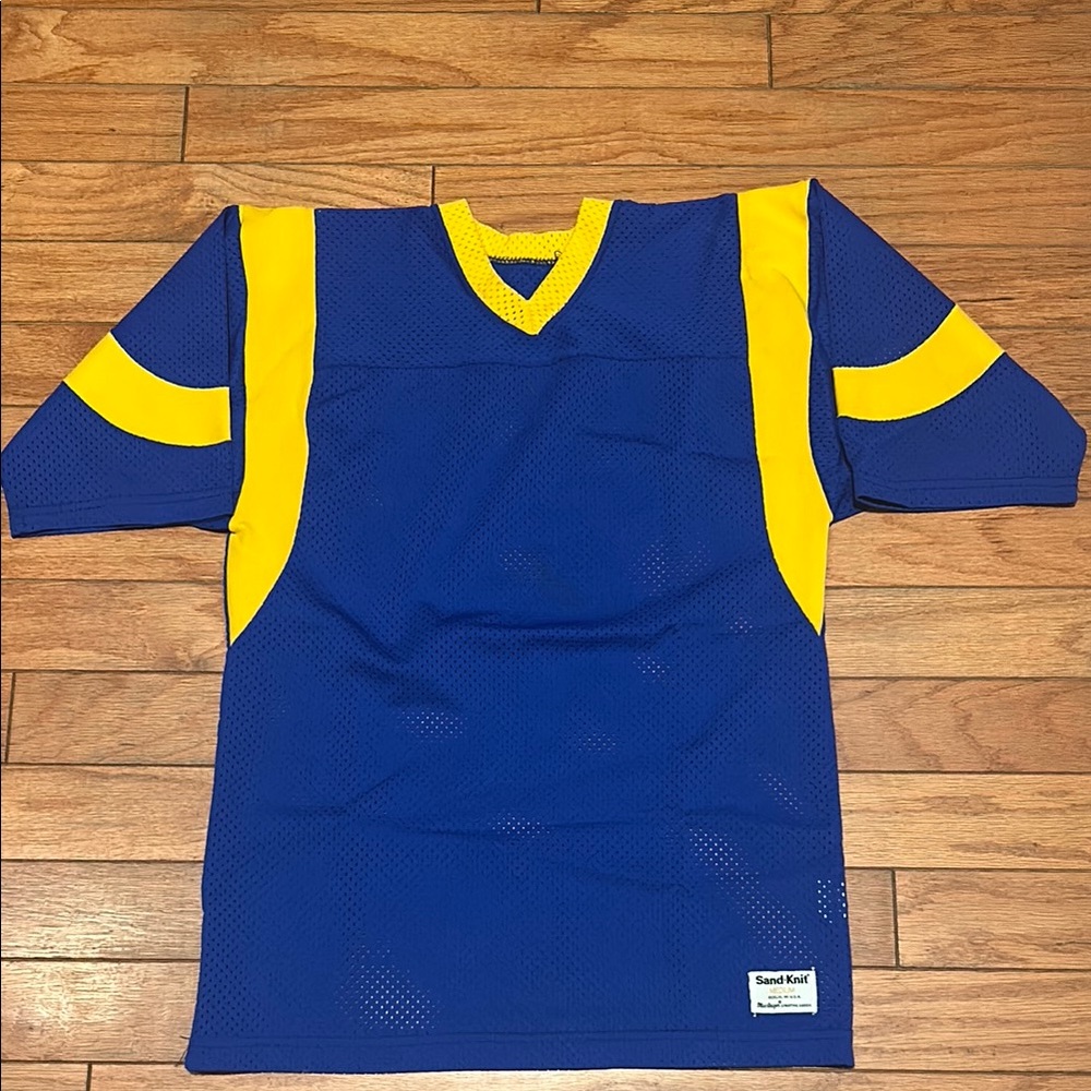 Vintage LA RAMS Sand Knit Blue & Yellow Sports Jersey